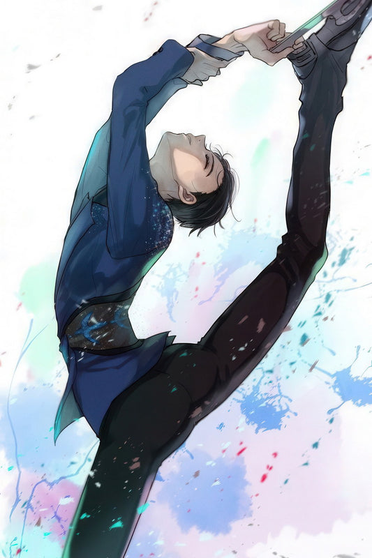 Yuri on Ice Yuuri Katsuki Skating Pose | Anime Poster | Artistic Figure Skating Art - Anime Poster