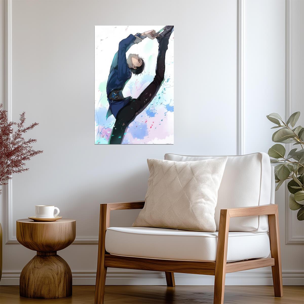 Yuri on Ice Yuuri Katsuki Skating Pose | Anime Poster | Artistic Figure Skating Art - Anime Poster