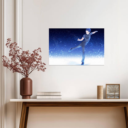 Yuri on Ice Yuuri Katsuki On Ice | Anime Poster | Cinematic Figure Skating Print - Anime Poster