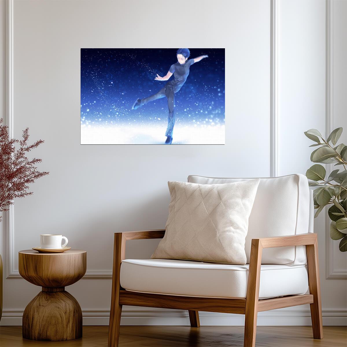 Yuri on Ice Yuuri Katsuki On Ice | Anime Poster | Cinematic Figure Skating Print - Anime Poster