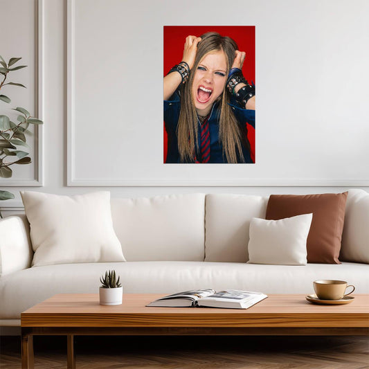 Avril Lavigne Screaming Portrait | Music Poster | Alternative Rock Wall Art - Music Poster