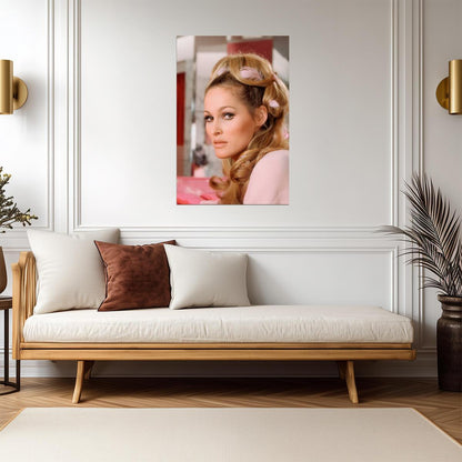 Ursula Andress Pink Portrait Poster | Actress Wall Art Print - Celebrities Poster