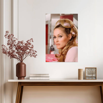 Ursula Andress Pink Portrait Poster | Actress Wall Art Print - Celebrities Poster