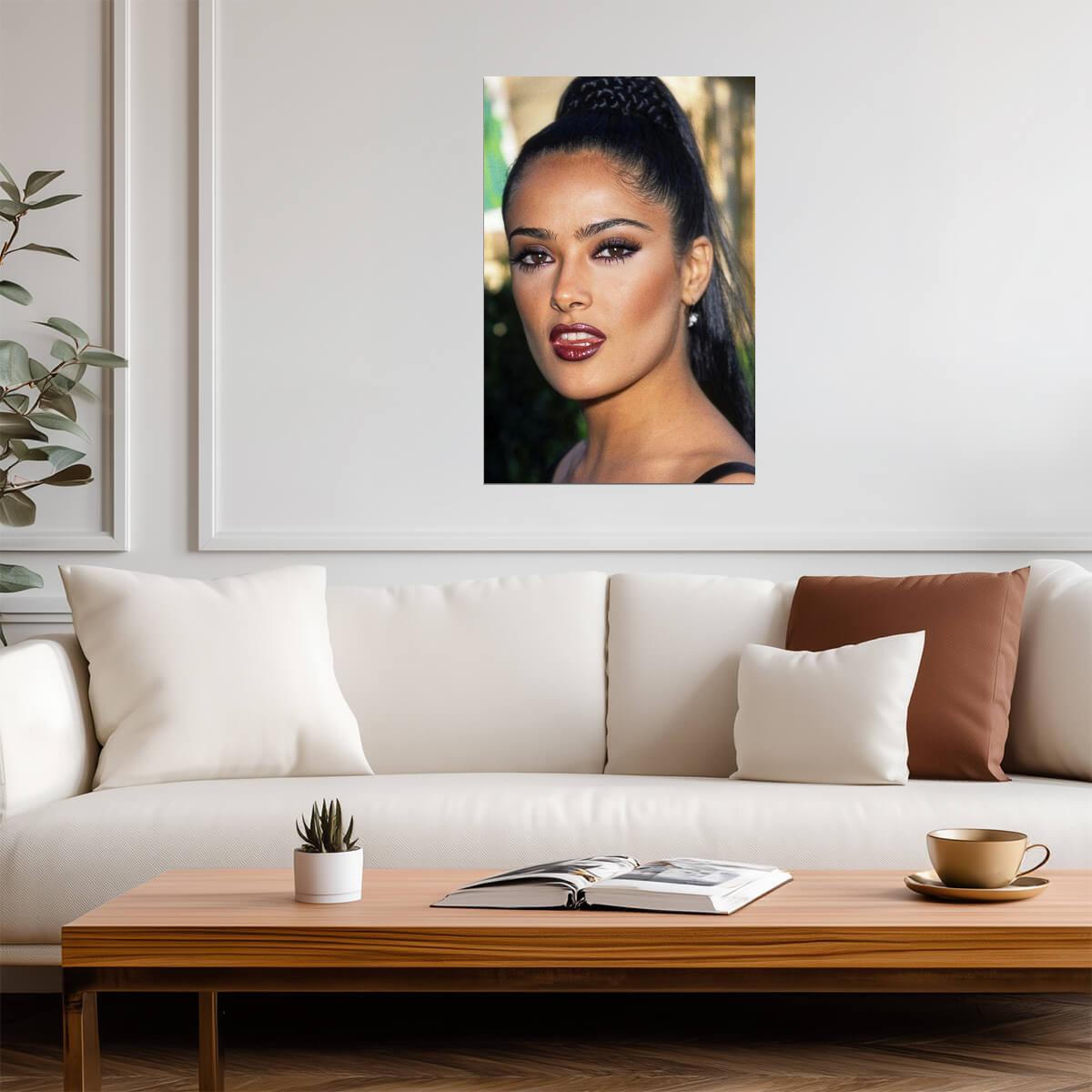 Salma Hayek 2000s Ponytail Poster | Actress Wall Art Print - Celebrities Poster