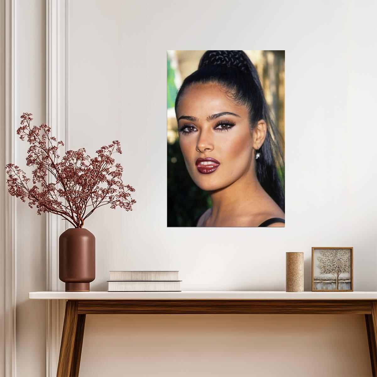 Salma Hayek 2000s Ponytail Poster | Actress Wall Art Print - Celebrities Poster