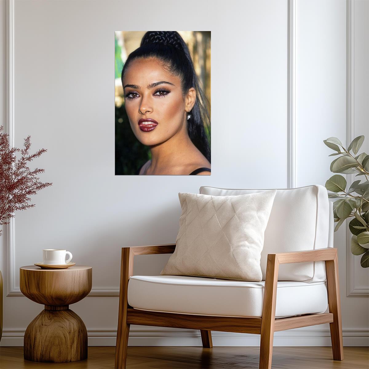 Salma Hayek 2000s Ponytail Poster | Actress Wall Art Print - Celebrities Poster