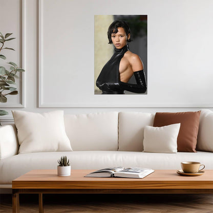 Taylor Russell in Leather Outfit and Long Gloves Poster | Actress Print - Celebrities Poster