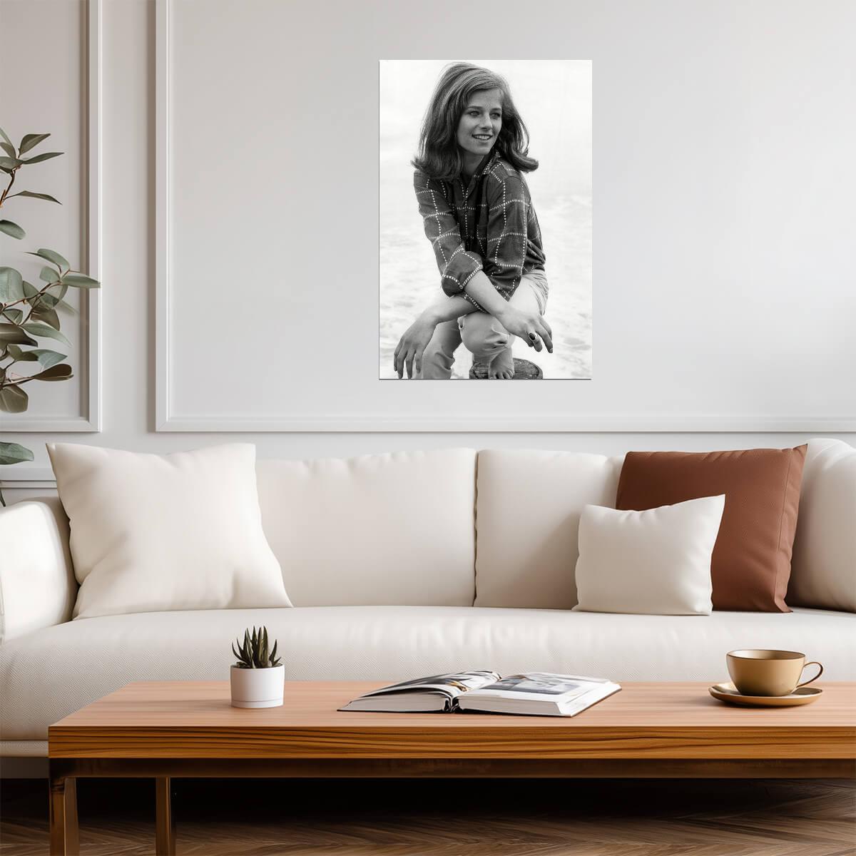 Charlotte Rampling Black and White Portrait Poster | Actress Wall Art Print - Celebrities Poster