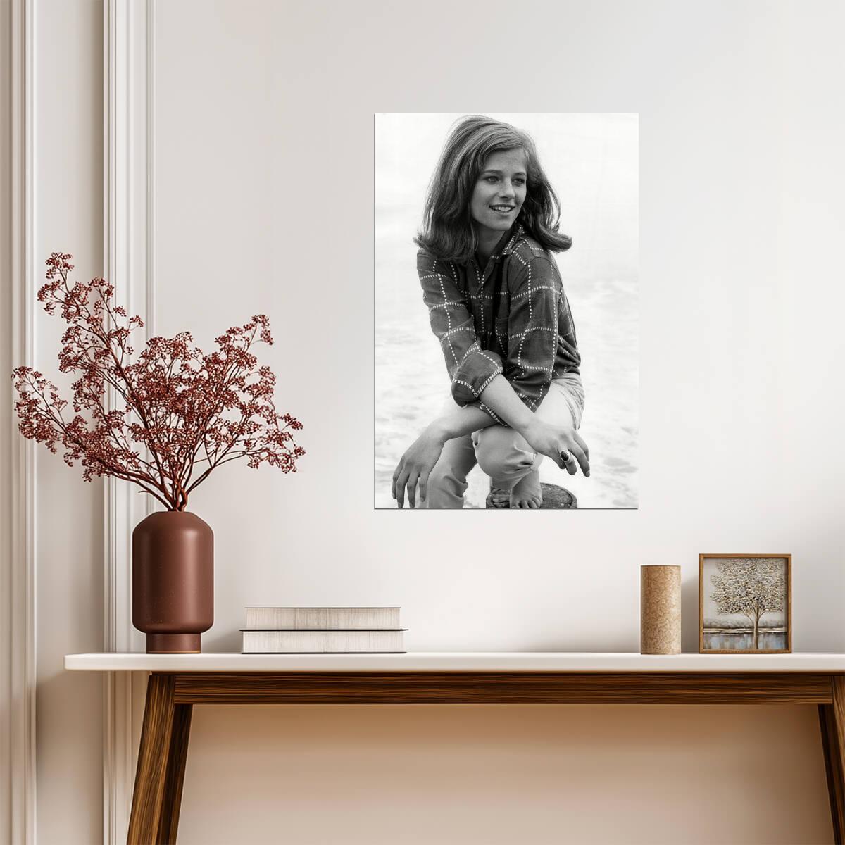 Charlotte Rampling Black and White Portrait Poster | Actress Wall Art Print - Celebrities Poster