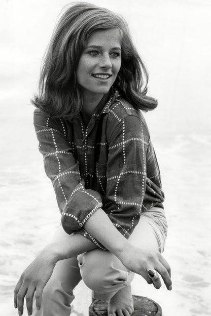 Charlotte Rampling Black and White Portrait Poster | Actress Wall Art Print - Celebrities Poster