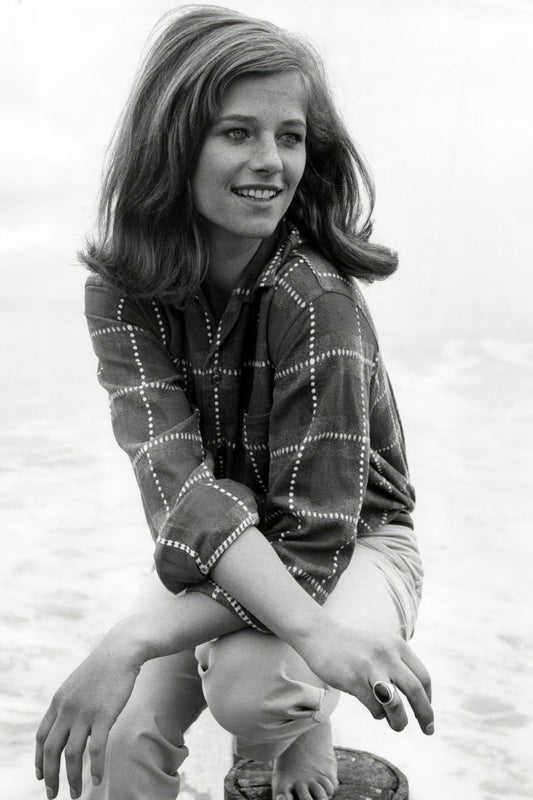 Charlotte Rampling Black and White Portrait Poster | Actress Wall Art Print - Celebrities Poster