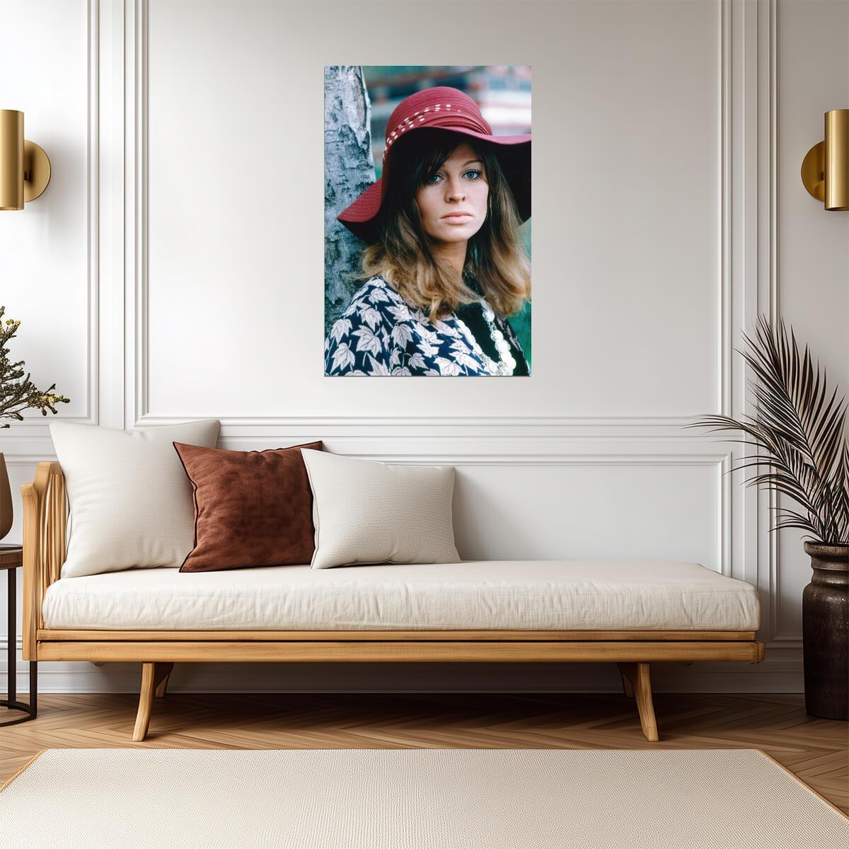 Julie Christie Red Hat Poster | Actress Wall Art Print - Celebrities Poster