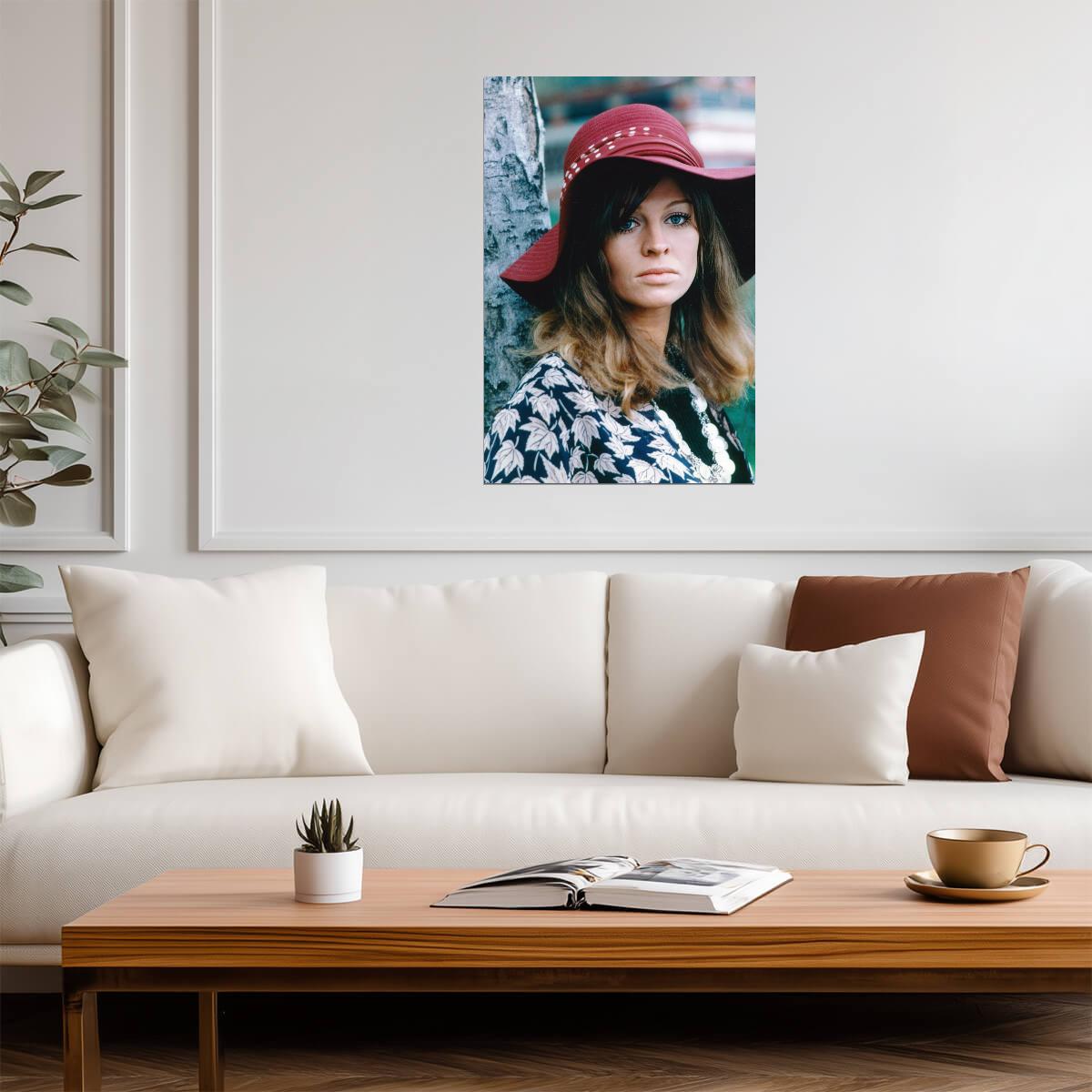 Julie Christie Red Hat Poster | Actress Wall Art Print - Celebrities Poster