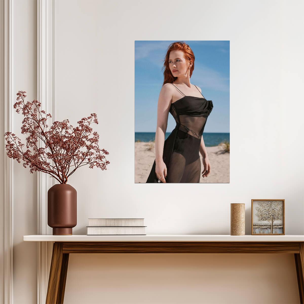 Madelaine Petsch in Sheer Black Dress Poster | Actress Wall Art Print - Celebrities Poster