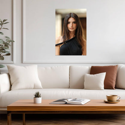 Emily Ratajkowski in Black Top Poster | Model Wall Art Print - Celebrities Poster