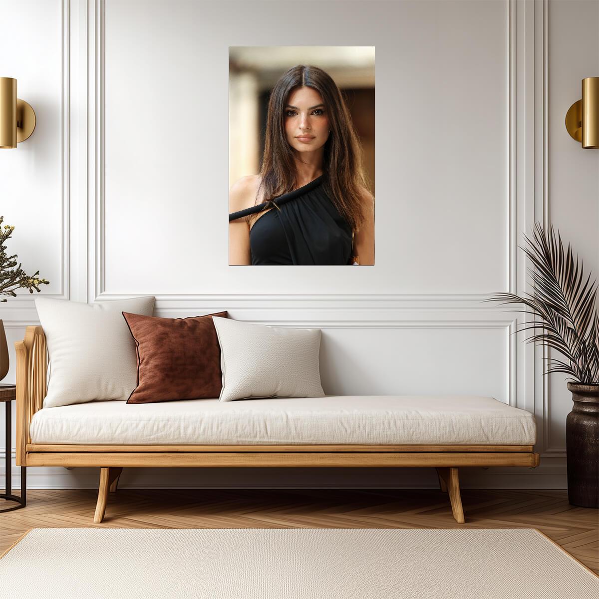 Emily Ratajkowski in Black Top Poster | Model Wall Art Print - Celebrities Poster