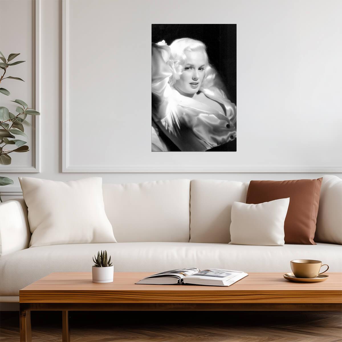 Mamie Van Doren Black and White Portrait Poster | Actress Wall Art Print - Celebrities Poster