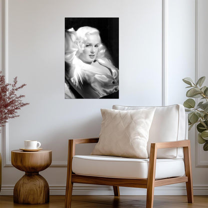 Mamie Van Doren Black and White Portrait Poster | Actress Wall Art Print - Celebrities Poster