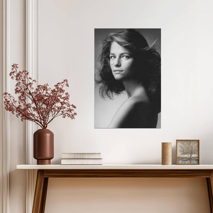 Charlotte Rampling Black and White Portrait Poster | Actress Photo Print - Celebrities Poster