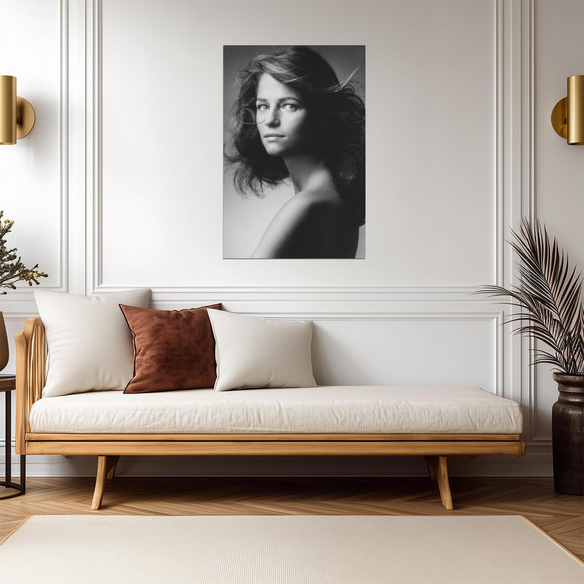 Charlotte Rampling Black and White Portrait Poster | Actress Photo Print - Celebrities Poster