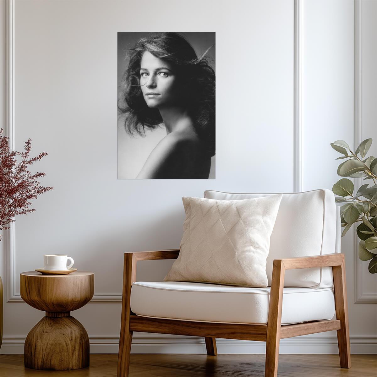 Charlotte Rampling Black and White Portrait Poster | Actress Photo Print - Celebrities Poster