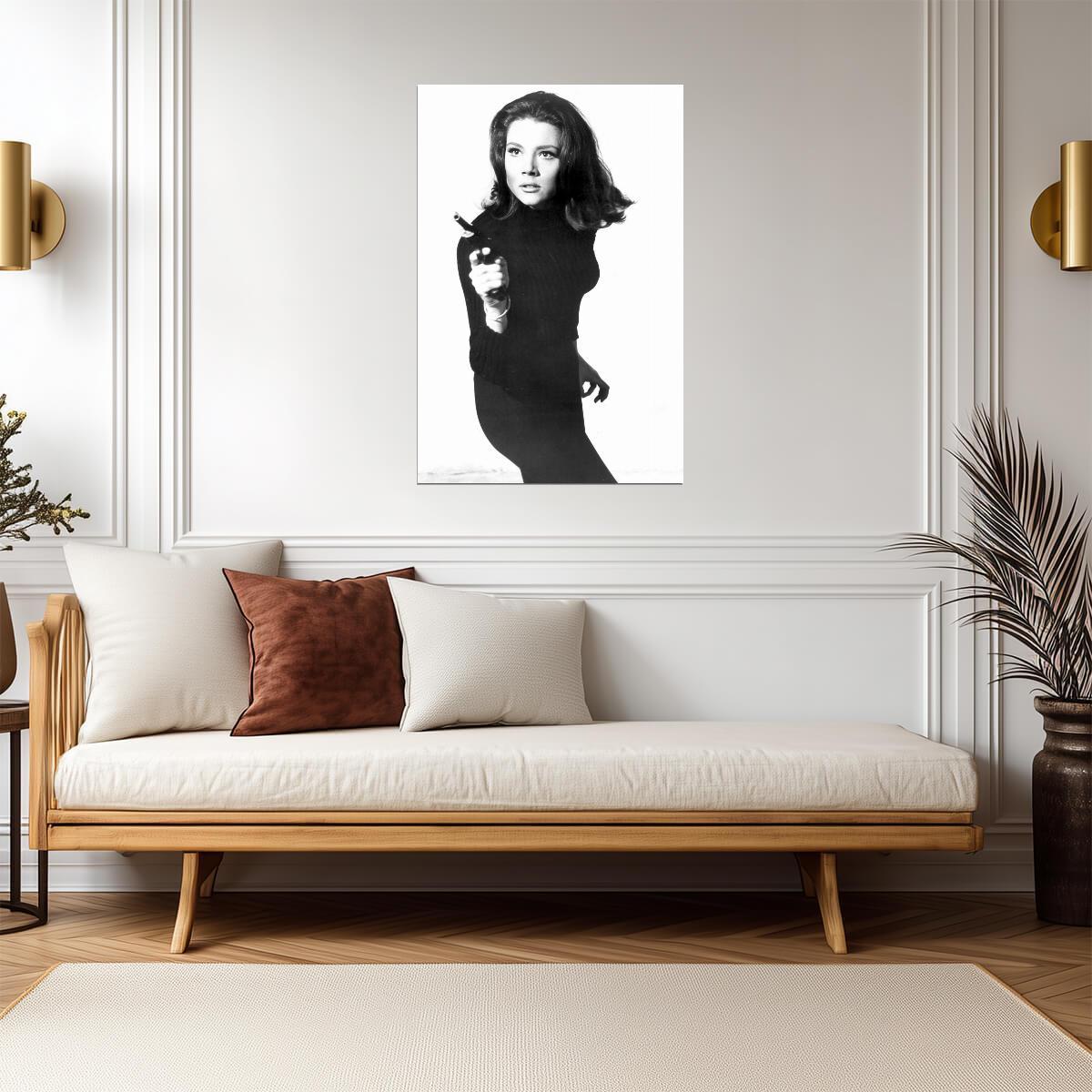 Diana Rigg Black and White Poster | Actress Wall Art Print - Celebrities Poster