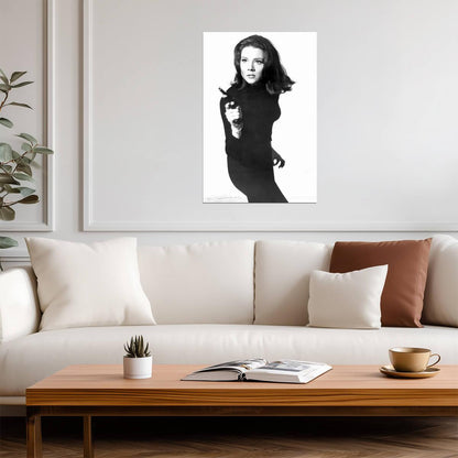 Diana Rigg Black and White Poster | Actress Wall Art Print - Celebrities Poster