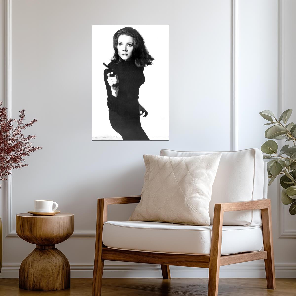 Diana Rigg Black and White Poster | Actress Wall Art Print - Celebrities Poster
