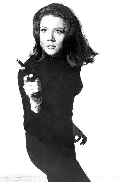 Diana Rigg Black and White Poster | Actress Wall Art Print - Celebrities Poster