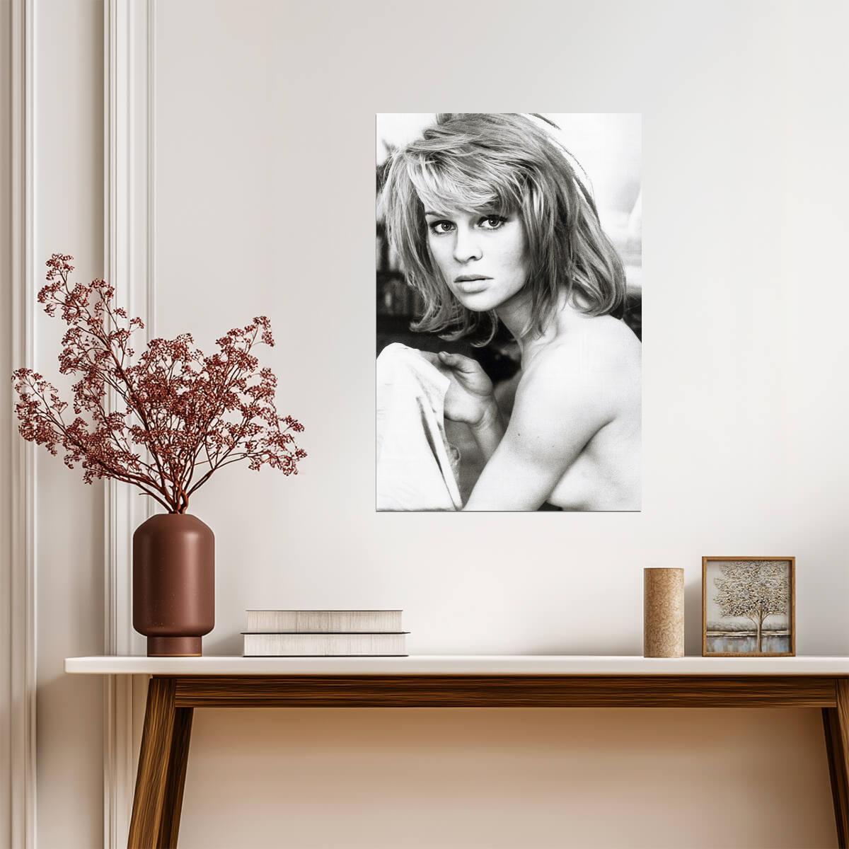 Julie Christie Nude Portrait Poster | Black and White Wall Art Print - Celebrities Poster