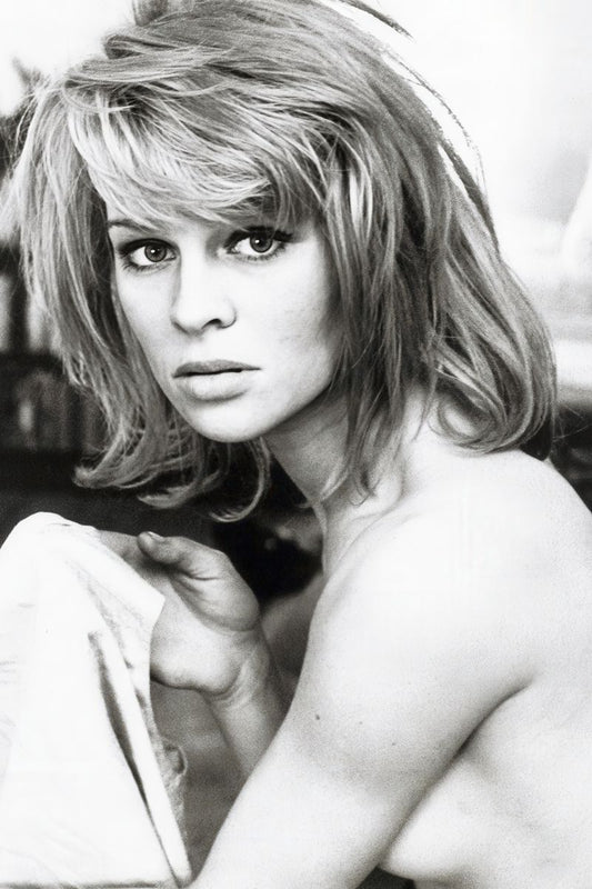Julie Christie Nude Portrait Poster | Black and White Wall Art Print - Celebrities Poster