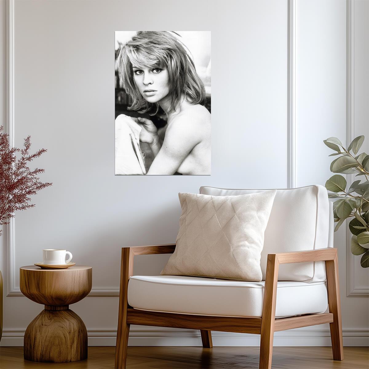 Julie Christie Nude Portrait Poster | Black and White Wall Art Print - Celebrities Poster