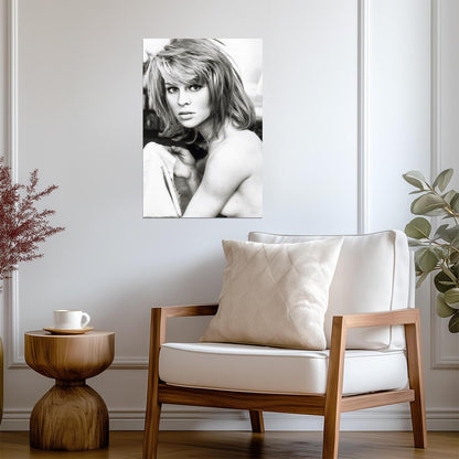 Julie Christie Nude Portrait Poster | Black and White Wall Art Print - Celebrities Poster