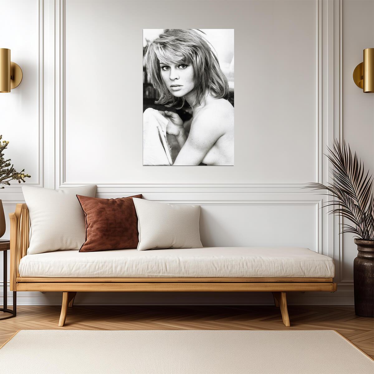 Julie Christie Nude Portrait Poster | Black and White Wall Art Print - Celebrities Poster