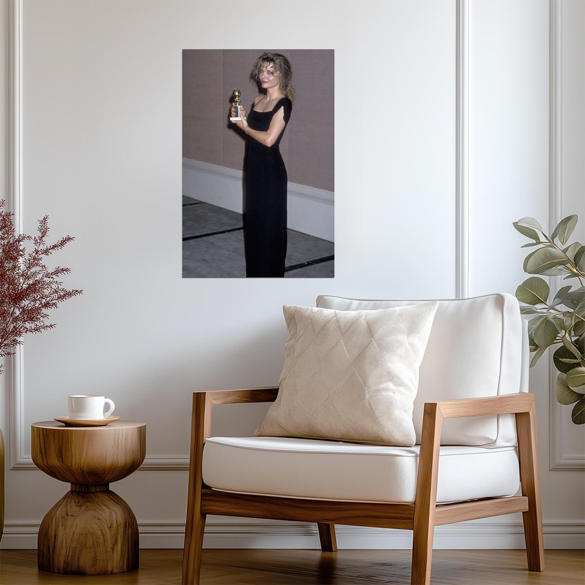 Michelle Pfeiffer in Black Dress Poster | Holding Award Wall Art Print - Celebrities Poster