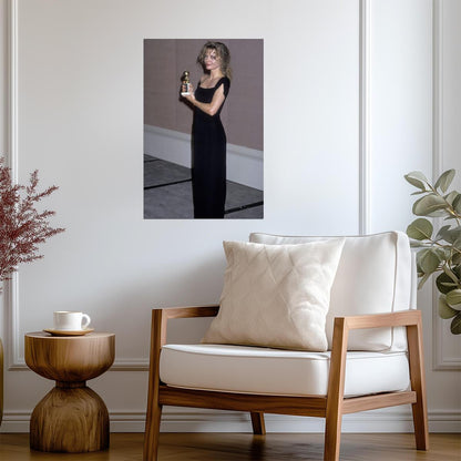 Michelle Pfeiffer in Black Dress Poster | Holding Award Wall Art Print - Celebrities Poster