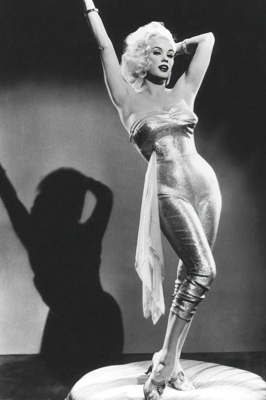 Mamie Van Doren Elegant Pose Poster | Black and White 1950s Wall Art Print - Celebrities Poster