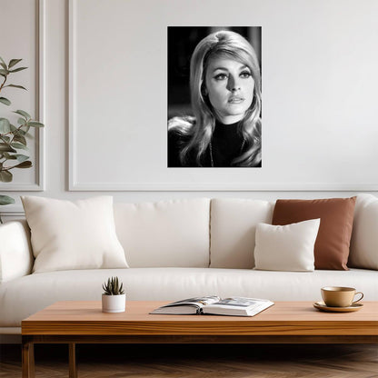 Sharon Tate Black and White Portrait Poster | Actress Wall Art Print - Celebrities Poster