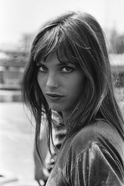 Jane Birkin Black and White Portrait Poster | Actress Wall Art Print - Celebrities Poster