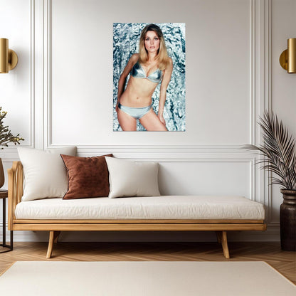 Sharon Tate in Silver Bikini Poster | Sexy Actress Wall Art Print - Celebrities Poster