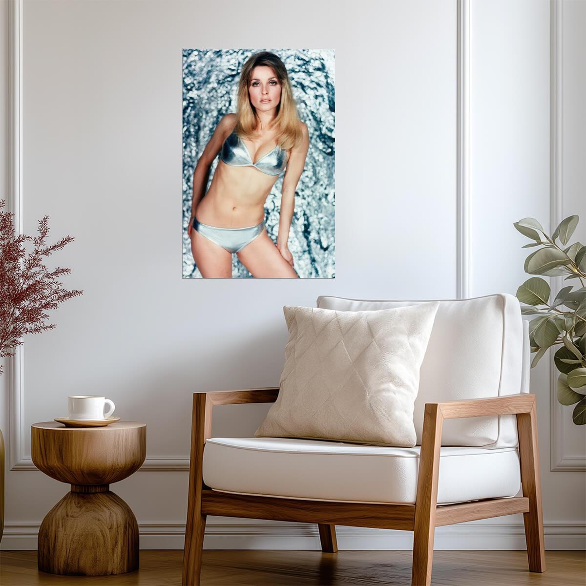 Sharon Tate in Silver Bikini Poster | Sexy Actress Wall Art Print - Celebrities Poster