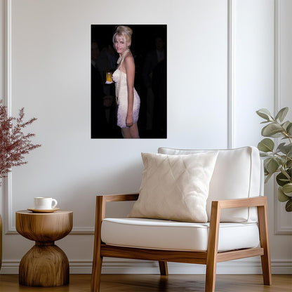 Daryl Hannah in White Dress Poster | 1990s Pearl Necklace Wall Art Print - Celebrities Poster