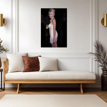 Daryl Hannah in White Dress Poster | 1990s Pearl Necklace Wall Art Print - Celebrities Poster