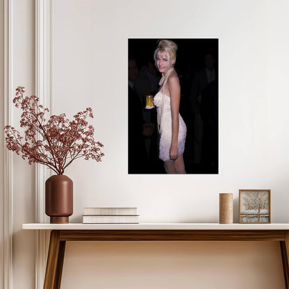 Daryl Hannah in White Dress Poster | 1990s Pearl Necklace Wall Art Print - Celebrities Poster