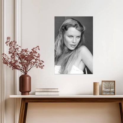Kim Basinger Black and White Portrait Poster | Actress Wall Art Print - Celebrities Poster
