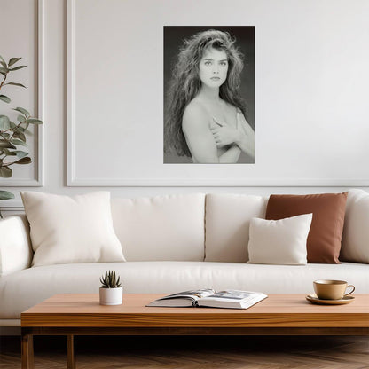 Brooke Shields Nude Portrait Poster | Black and White Wall Art Print - Celebrities Poster
