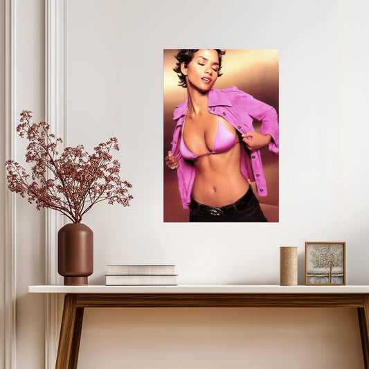 Halle Berry in Pink Bikini Poster | Sexy Actress Wall Art Print - Celebrities Poster