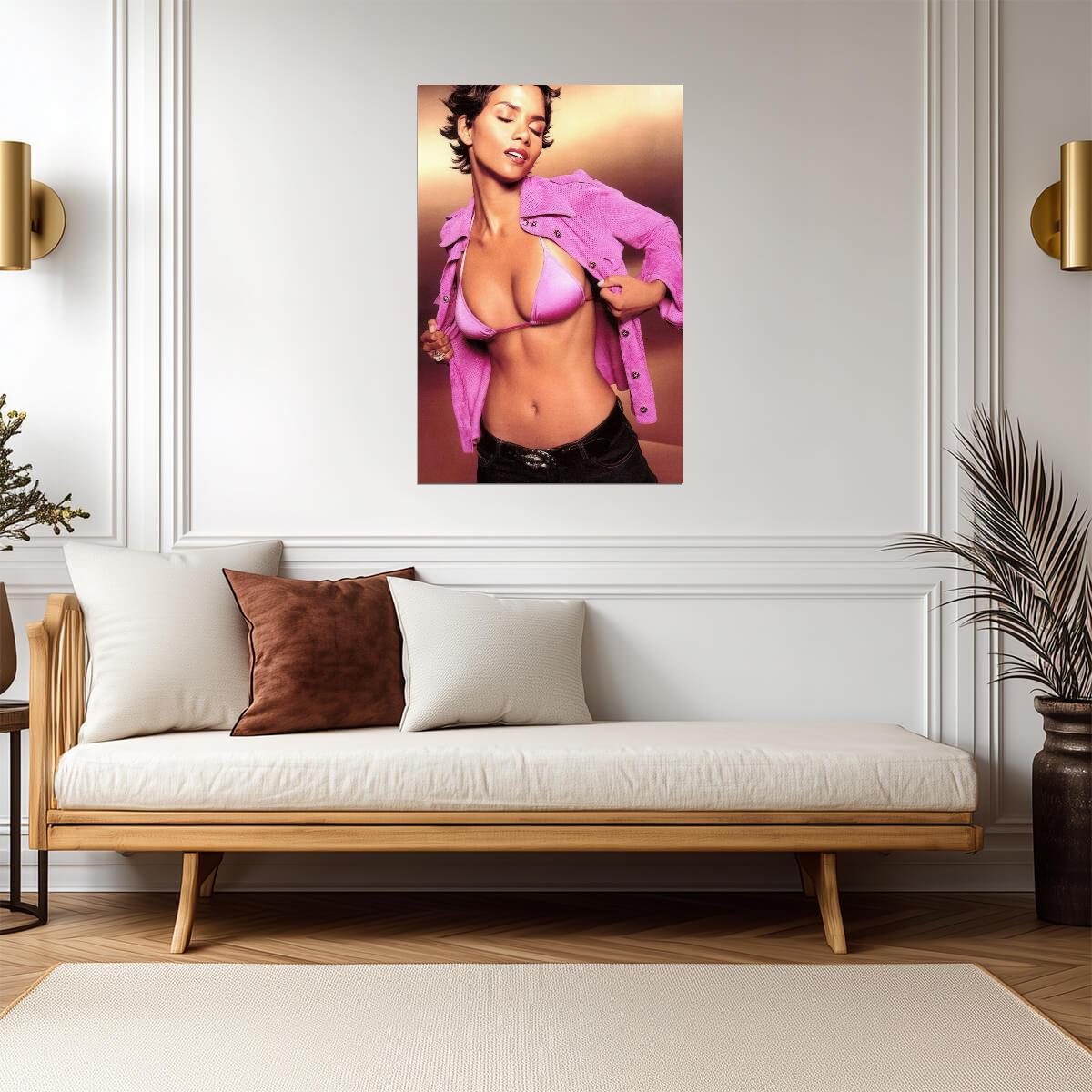 Halle Berry in Pink Bikini Poster | Sexy Actress Wall Art Print - Celebrities Poster