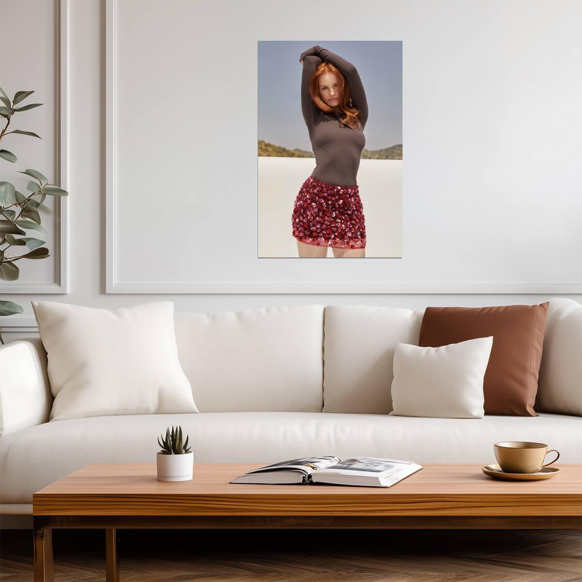Madelaine Petsch in Brown Top and Red Skirt Poster | Outdoor Wall Art Print - Celebrities Poster