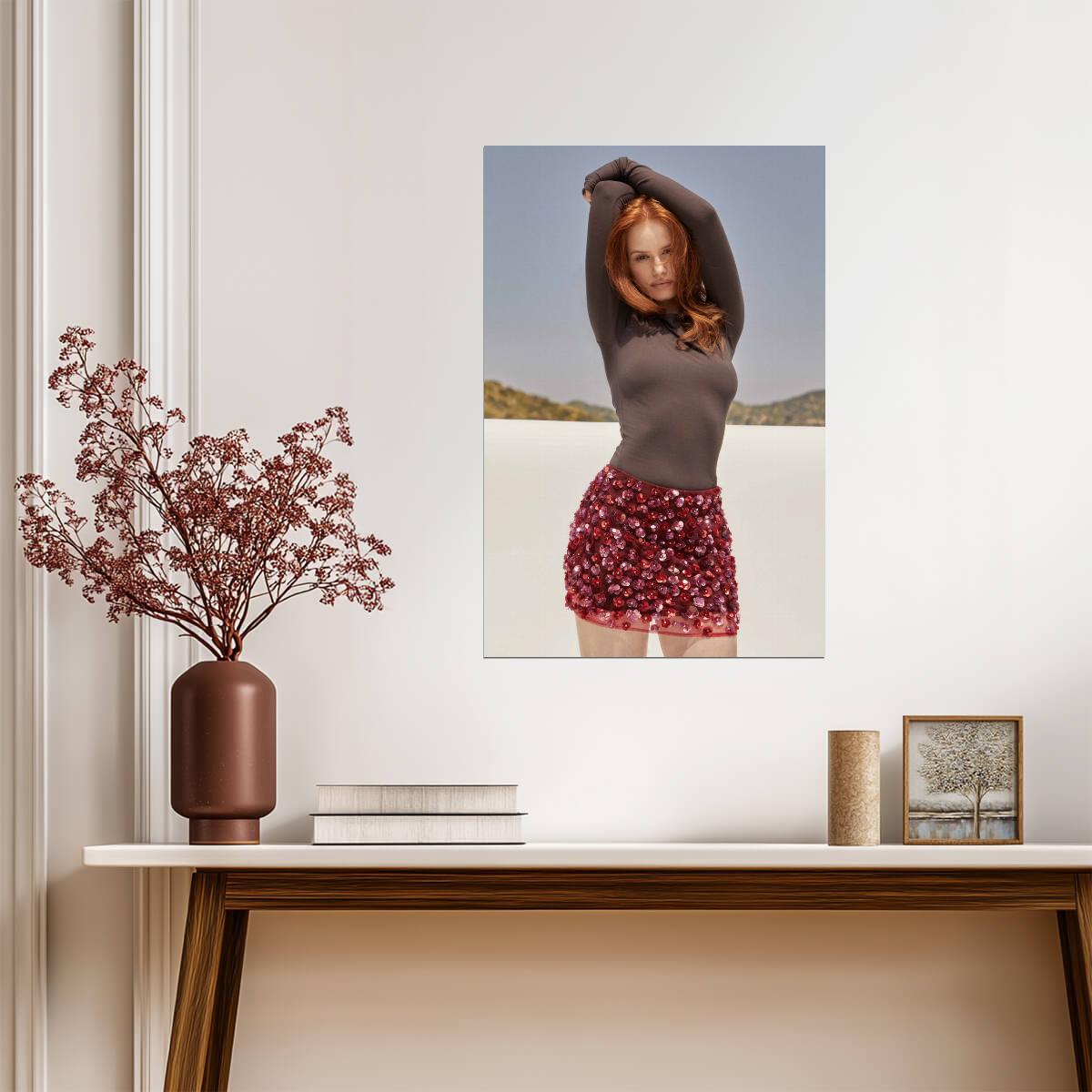 Madelaine Petsch in Brown Top and Red Skirt Poster | Outdoor Wall Art Print - Celebrities Poster